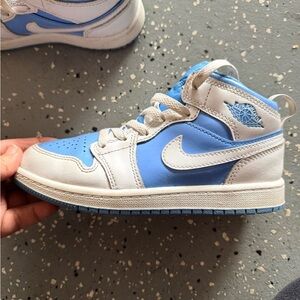 Nike Jordan Kids' Mid-Top Sneakers in Light Blue and White